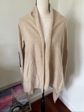 Zadig & Voltaire Beige Open-Front Shawl Collar Cardigan